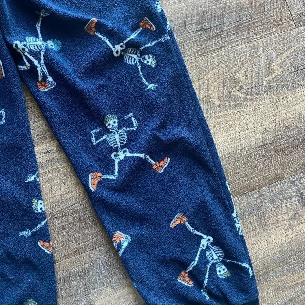 Old Navy Fleece Pajama Pants Navy Skeleton Medium Boys Casual